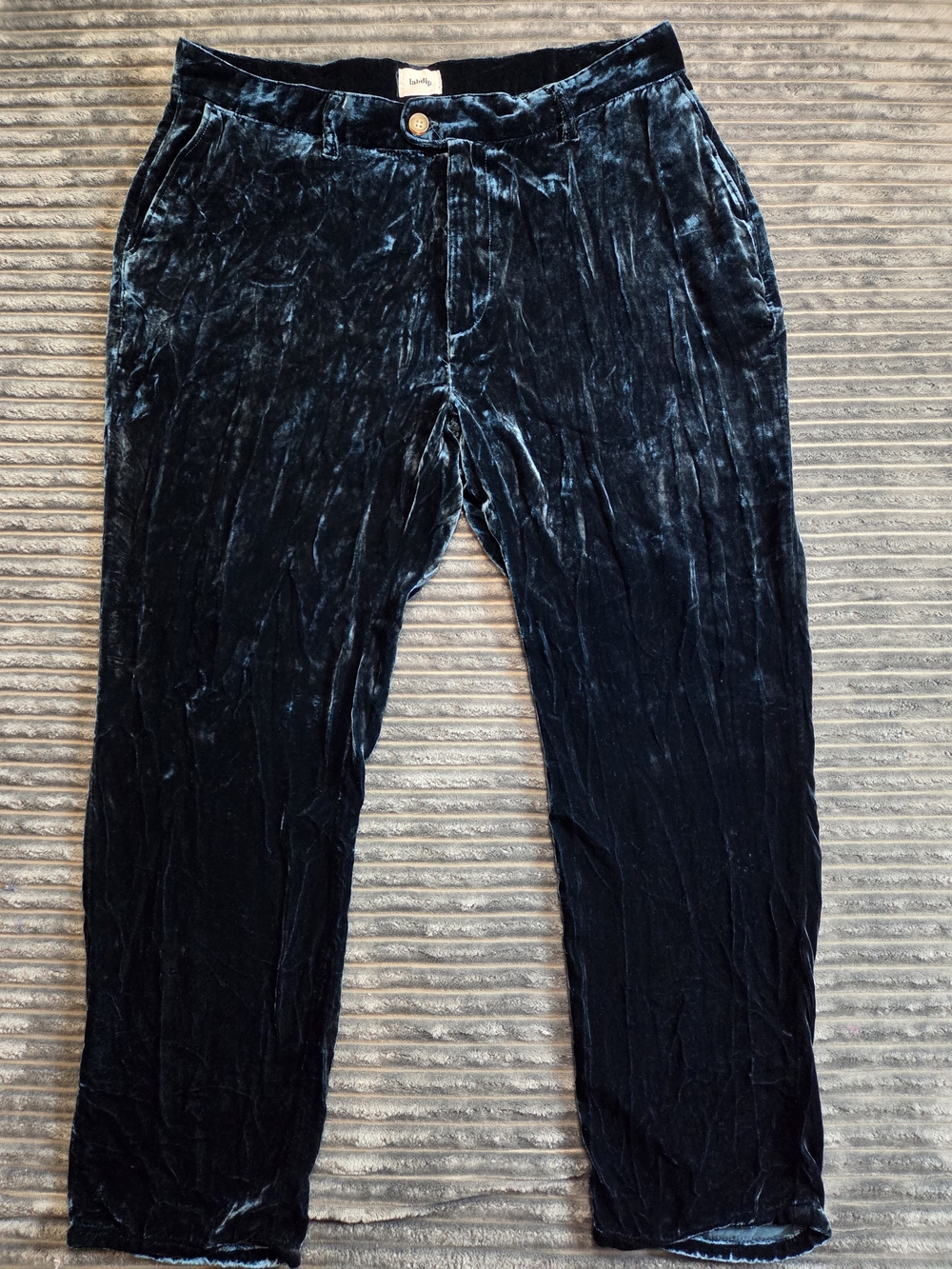 Men's Velvet Trousers in Dark Teal - Classic Everyday Style